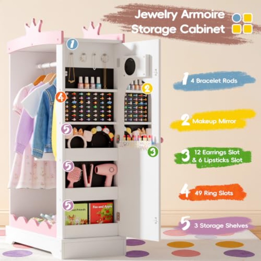 Гардероб для переодевания с зе – обзор и цена Full Length Mirror Jewelry Armoire