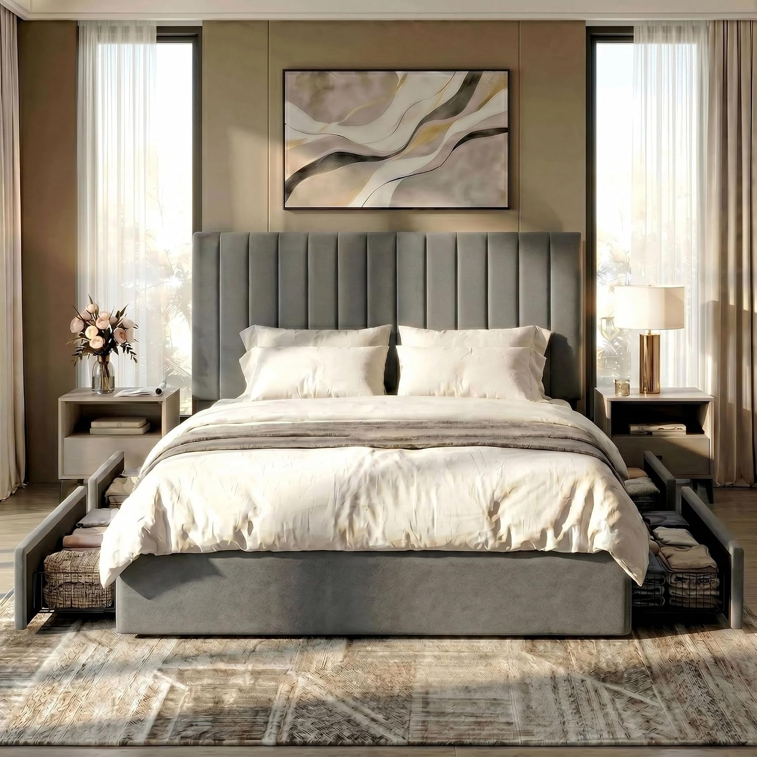 Каркас кровати размера «King S – обзор и цена King Size Bed Frame With Storage Drawers