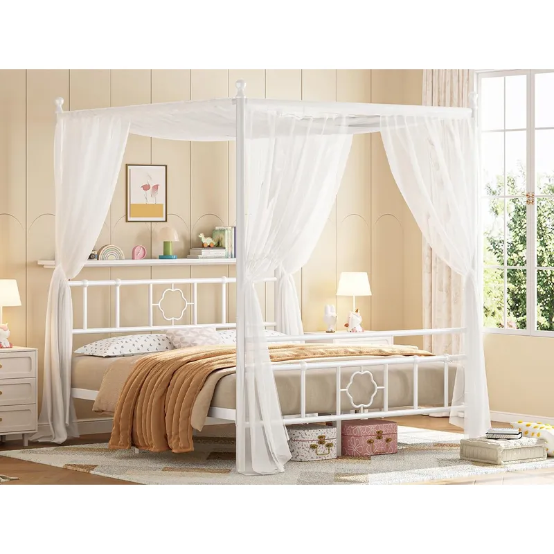 Каркас кровати Queen с балдахи – обзор и цена Canopy Bed Frame Metal Queen