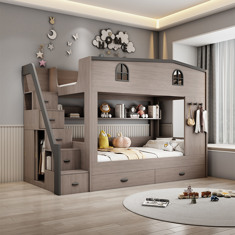 Скандинавские двухэтажные детс – обзор и цена Bunk Bed With Stairs And Slide