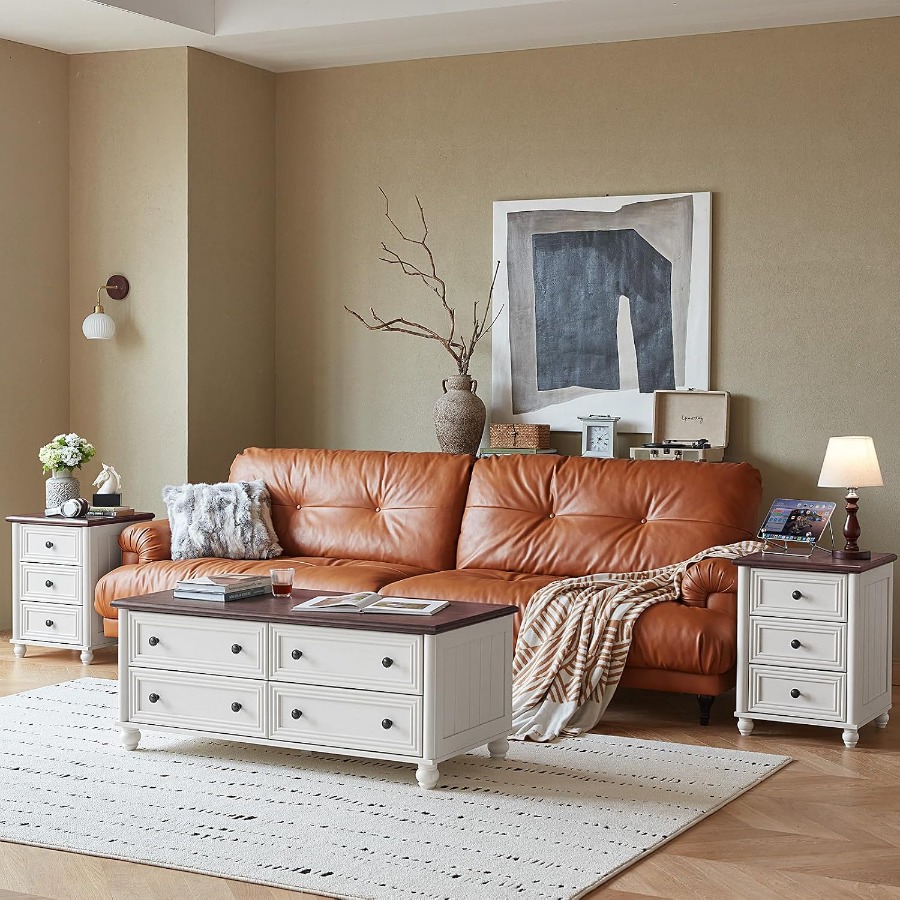 18. Комплект из двух прикроват – обзор и цена Solid Wood Nightstand 2 Drawers
