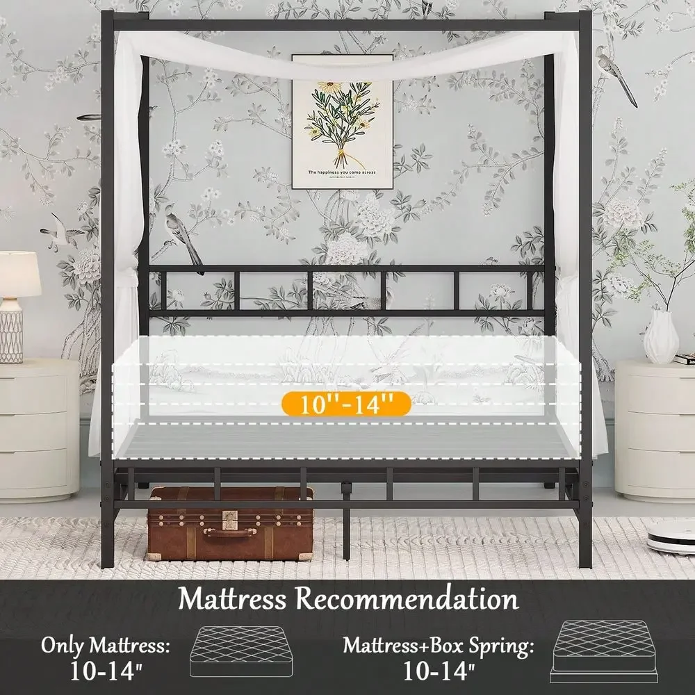 Металлический каркас кровати с – обзор и цена Canopy Bed Frame Metal Queen
