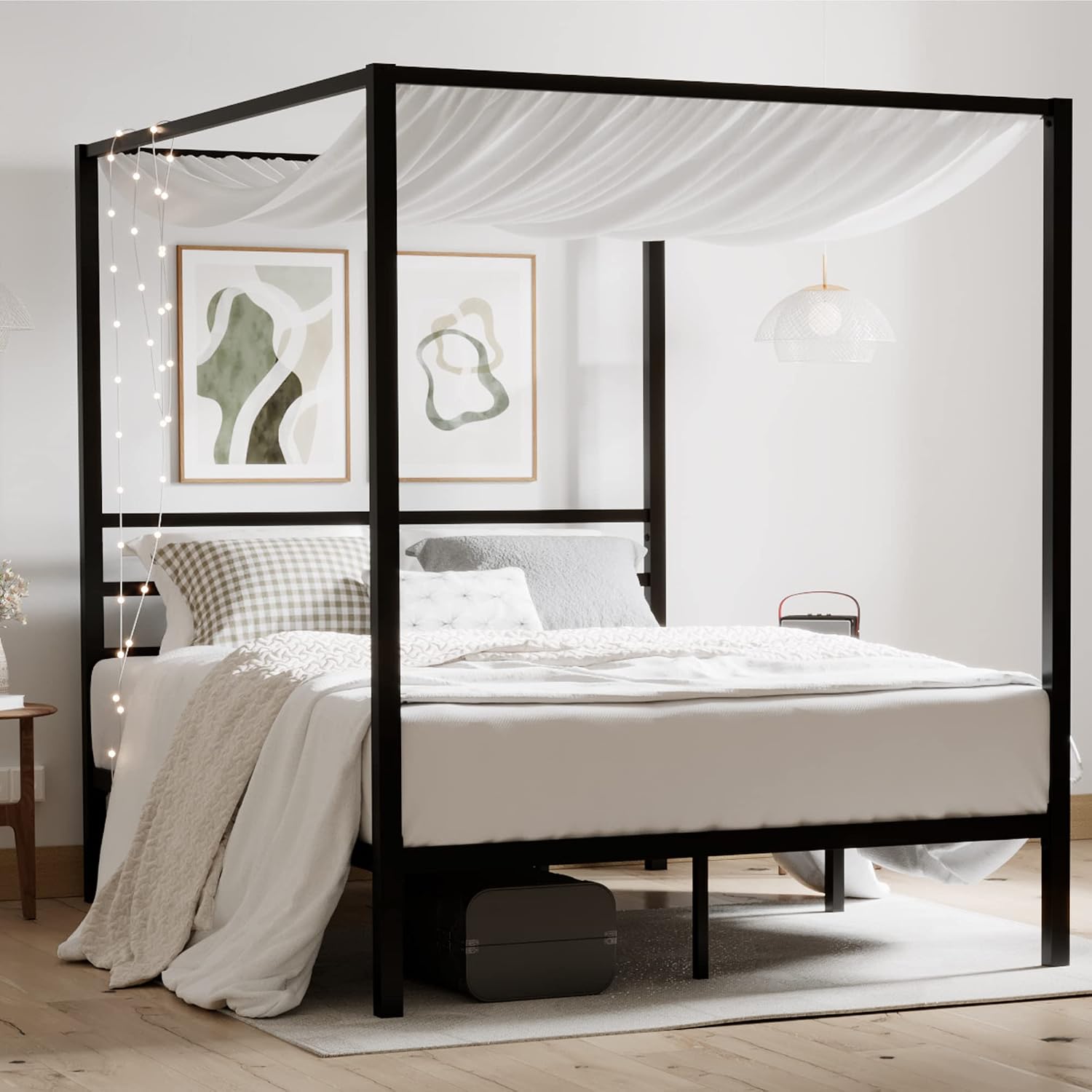 Металлическая кровать с балдах – обзор и цена Canopy Bed Frame Metal Queen