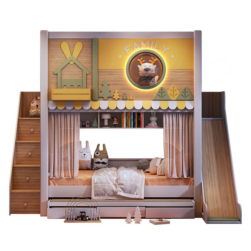 Современная двухъярусная крова – обзор и цена Bunk Bed With Stairs And Slide