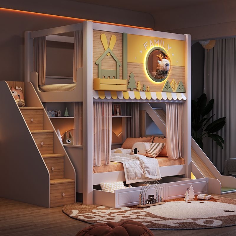 Современная двухъярусная крова – обзор и цена Bunk Bed With Stairs And Slide