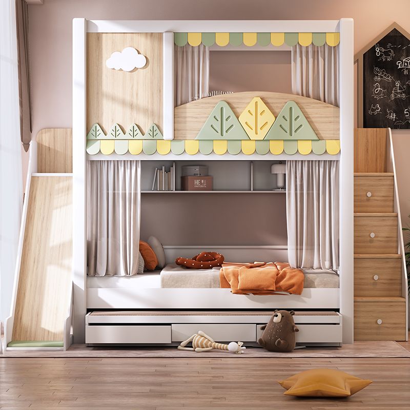 Современная детская двухъярусн – обзор и цена Bunk Bed With Stairs And Slide