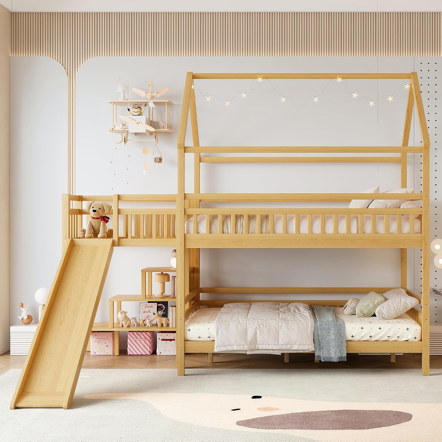 Двухъярусная кровать Full over – обзор и цена Bunk Bed With Stairs And Slide